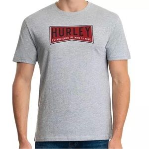 NWT Hurley Large Men's T-Shirt Graphic Surfer Surf Tee Shirt Short Sleeve Grey L